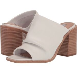 Steve Madden white leather sandals